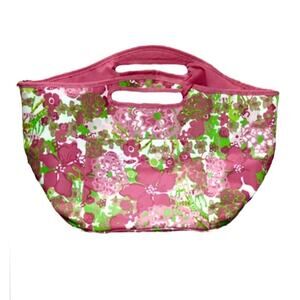 Lilly Pulitzer Tote Insulated Beverage Bucket Ice Cooler Beach Bag Rose